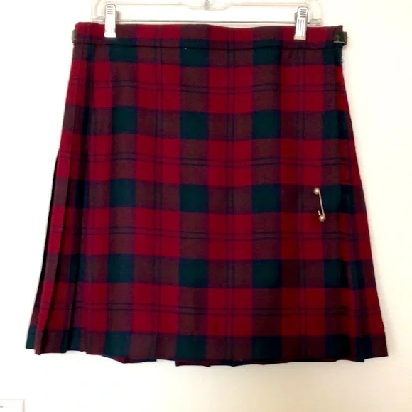 Men’s red and green plaid kilt - Picture 1 of 6